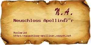Neuschloss Apollinár névjegykártya